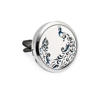 (Dragon Fly) 30mm Car Aromatherapy Essential Oil Diffuse Stainless Steel Locket Air Freshener with Vent Clip