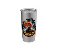 Dragón fresco de la bestia despierta en la montaña Vaso térmico de acero inoxidable de doble pared