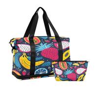 Dragon Fruit Pitaya Banana - Bolsa de viaje para gimnasio, bolsa de deporte impermeable para fin de semana con compartimento, fruta del dragón, pitaya, plátano, Talla única, Bolsa de viaje