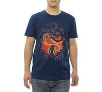 Dragón Fuego ball Shenron Super Saiyajin Son Goku Kakarotto Japonés Anime Manga 100% Algodón Premium Camiseta Corta Para Hombre Unisex T-ShirtAzul Marino,L)