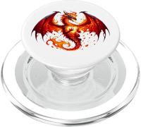 Dragón Fuego Dragón Criatura mítica Animales Escudo Legendario Mitos PopSockets PopGrip para MagSafe
