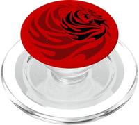 Dragón Fuego Espiral Criatura Mística Abstracto Ilustración PopSockets PopGrip para MagSafe