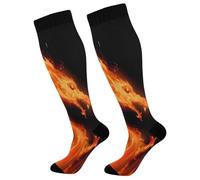 Dragón Fuego Rojo A Calcetines Elástico Calcetines De Compresión Calcetín Alto Hasta La Rodilla Para Ciclismo Mujeres Varicosas Soporte 1 Par 50Cm