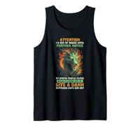 Dragón Fuera de Orden Divertido fantasía Criatura Humor Cita Camiseta sin Mangas