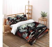 Dragón Funda De Edredón 3 Piezas 3D Impresa Animal Themes Wildlife con 2 Fundas De Almohada Double（200x200cm） 100% Microfibra Juego De Cama para para Adultos Y Niñas