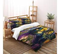 Dragón Funda Edredon 3 Piezas con Impresión En 3D Animal Themes Wildlife con Funda Almohada Double(200x200cm) Microfibra Juego De Cama para para Niñosy Hombres