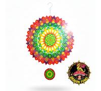 Dragon Fungi Molinillo de Viento jardín Exterior Grande Veleta Decorativa Mandala Multicolor con carrillón Molino espantapájaros Giratorio para decoración jardín