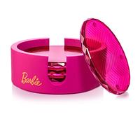 Dragon Glassware Barbie x Posavasos de Cristal Rosa para Bebidas, Utensilios de Bar para Mesa de café, Juego de Posavasos de Diamante con Soporte, Juego de 4