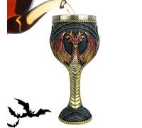 Dragon Goblet - Resin Stainless Steel 17.8cm, Dragons Wine Chalice, Intricate Gothic Design | Dragon Cup Romantic Glass For Wedding, Party, Family Gathering, Home Decor, Medieval, Beverage