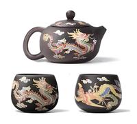 Dragón hecho a mano, tetera pequeña y tetera de fénix, tetera que cambia de color, regalo de té, tetera de arcilla morada, juego de té de arcilla morada, tetera de Kung Fu regalo para amantes del té
