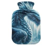 Dragon Ice3 - Botellas de agua caliente con funda de terciopelo, bolsa de agua caliente para aliviar el dolor de cuello y hombros, 2 litros