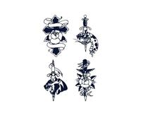 Dragón impermeable tatuaje pegatina cruz muñeca mano pequeño tatuaje cuerpo arte hombres mujeres(009)