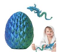 Dragón impreso 3D con dragón móvil en el interior - juguete dragón totalmente articulado | Figura de dragón coleccionable fantástica, regalo de criatura mítica, dragón interactivo con huevo po
