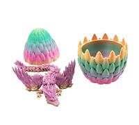 Dragón impreso con huevos, dragón de cristal móvil en huevos, juguete de huevo de dragón, juguete de dragón, decoración del hogar, misterioso dragón de cristal, sorpresa de juguete inquieto, figura
