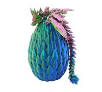 Dragón impreso con huevos, dragón de cristal móvil en huevos, juguete de huevo de dragón, juguete de dragón, decoración del hogar, misterioso dragón de cristal, sorpresa de juguete inquieto, figura