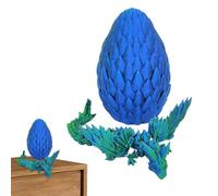 Dragón impreso con huevos, dragón de cristal móvil en huevos, juguete de huevo de dragón, juguete de dragón, decoración del hogar, misterioso dragón de cristal, sorpresa de juguete inquieto, figura