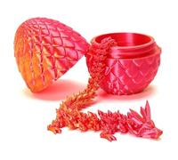 Dragón impreso en 3D con huevo sorpresa, rellenos decorativos de huevos de Pascua, regalos de Pascua para niños y niños, decoración del hogar, juguetes de escritorio de dragón ejecutivo (rojo)