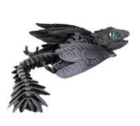 Dragón impreso en 3D - Fidget Sculpture, criatura articulada | Dragón de fantasía flexible con muebles, diseño de plumas detallado, juguete de alivio de estrés ideal para mentes creativas, niños