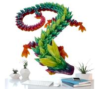 Dragón Impreso en 3D, Figura articulada Que en la Oscuridad, Cuerpo de articulado Flexible de 30 cm, Cambio de Color arcoíris, una Criatura Fluorescente Que Mejora el Regalo de