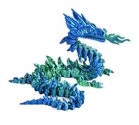 Dragón Impreso en 3D - Juguetes Fidget Articulados - Figura Articulada Decorativa Coleccionable de Dragón de Fuego para Pascua, Escritorio o Estantería