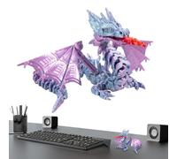 Dragón impreso en 3D, modelo de dragones alados de , figura flexible articulada, accesorio de cesta de Pascua, de escritorio ejecutivo con escenario para el hogar para niños y