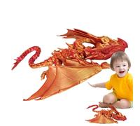 Dragón impreso en, juguete dragón en - dragón alado - dragón alado en colores nacarados arco iris, dragón impreso en con alas para festival, decoración del hogar, decoraciones de oficina exé