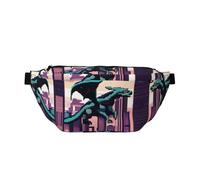 Dragon in The City - Riñonera grande, regalos para disfrutar de deportes, festivales, entrenamiento, viajes, correr, casual, Black, Talla única