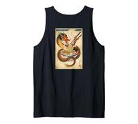 Dragón japonés Comiendo Ramen - Ukiyo-e Art Aesthetic Back Camiseta sin Mangas
