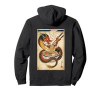 Dragón japonés Comiendo Ramen - Ukiyo-e Art Aesthetic Back Sudadera con Capucha