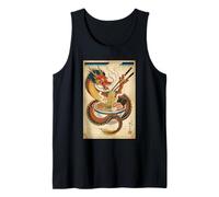 Dragón japonés Comiendo Ramen - Ukiyo-e Art Aesthetic Camiseta sin Mangas