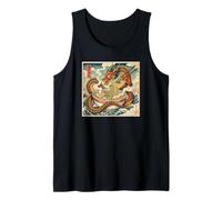 Dragón japonés Comiendo Ramen - Ukiyo-e Art Aesthetic Camiseta sin Mangas