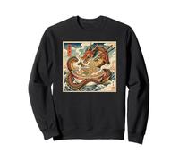 Dragón japonés Comiendo Ramen - Ukiyo-e Art Aesthetic Sudadera