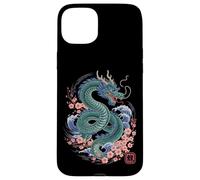 Dragón Japonés Japón Kanji Cerezo Flores Ondas Dragón Carcasa para iPhone 15 Plus