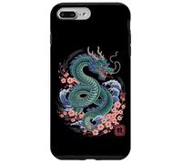 Dragón Japonés Japón Kanji Cerezo Flores Ondas Dragón Carcasa para iPhone 7 Plus/8 Plus