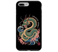 Dragón Japonés Japón Kanji Cerezo Flores Ondas Dragón Carcasa para iPhone 7 Plus/8 Plus