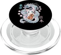 Dragón japonés Kawaii Cello Cat Music Band Orquesta Anime PopSockets PopGrip para MagSafe
