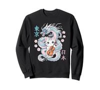 Dragón japonés Kawaii Cello Cat Music Band Orquesta Anime Sudadera