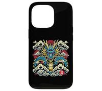 Dragón japonés Nubes Vintage Anime Hombres Mujeres Niños Carcasa para iPhone 13 Pro