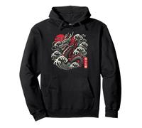 Dragón Japonés Sol Rojo Vintage Fantasía Anime Hombres Mujeres Niños Sudadera con Capucha