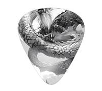 Dragon - Juego de regalo de púas de guitarra color blanco y negro - Púas suaves y duraderas para guitarra acústica, eléctrica y bajo, regalo perfecto para amantes de la guitarra y músicos