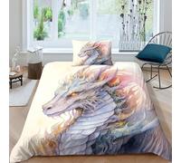 Dragon Juego De Ropa De Cama, Dragon King Funda De Edredón con Funda De Almohada,Microfibra Suave Y Agradable Juego Sábanas De Cama con Cremallera Single（135x200cm）