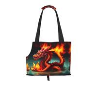 Dragon King in Fire - Bolsa de hombro portátil para mascotas, adecuada para perros y gatos pequeños, bolsa de compras y viajes de doble propósito