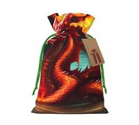 Dragon King in Fire - Bolsas de regalo con cordón, bolsas de día festivo, bolsas de golosinas, bolsas de regalo de Navidad