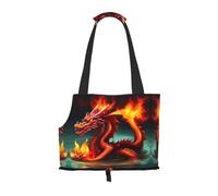 Dragon King in Fire - Bolso de hombro para mascotas con estampado para salir - Bolso de hombro de doble propósito para perros y gatos pequeños