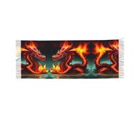 Dragon King in Fire - Bufanda con flecos de cachemira, ligera, para mujer, envolturas cuadradas, satén suave para otoño e invierno