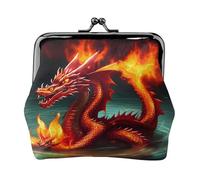 Dragon King in Fire - Carteras pequeñas para mujer, carteras para mujer, monedero para mujer, cartera pequeña para mujer, bolsa de maquillaje pequeña para bolso, Black, Talla única, Organizador de