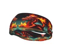 Dragon King in Fire - Diadema deportiva estampada que absorbe el sudor para hombres y mujeres, perfecta para correr, baloncesto, yoga y senderismo.
