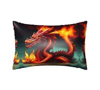 Dragon King in Fire - Funda de almohada de satén de 50,8 x 76,2 cm, perfecta para personas que duermen de lado y experiencia de memoria abrazable, ideal para decoración del hogar