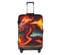 Dragon King in Fire - Fundas para maletas a prueba de arañazos y polvo con diseño personalizado para viajes, negocios y uso al aire libre, White, S