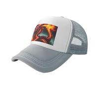 Dragon King in Fire - Gorra de béisbol de malla estampada negra, gorra de camionero transpirable, adecuada para pesca y senderismo, Gris, L